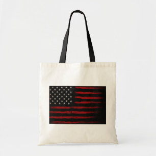 Tote Bag Drapeau américain rouge et noir