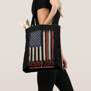 Tote Bag Drapeau américain Senior 2025 USA Promotion de fin