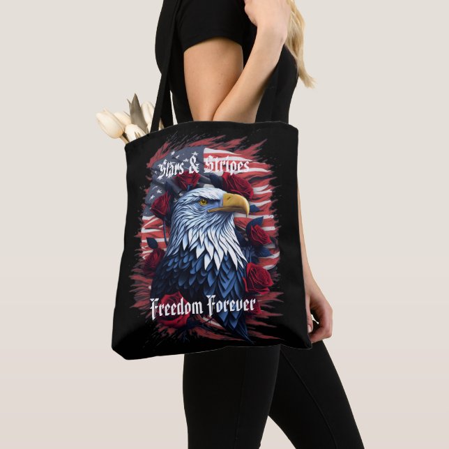 Tote Bag Drapeau américain Stars Stripes Freedom Forever Ea (De près)
