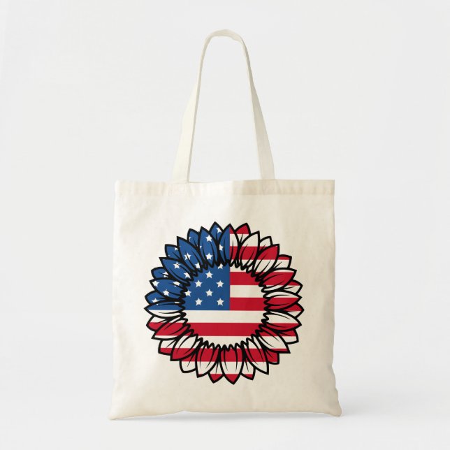 Tote Bag Drapeau américain Tournesol-32222 (Devant)