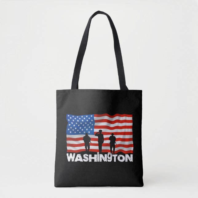 Tote Bag Drapeau américain vintage City Washington (Devant)