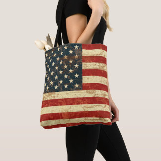 Tote Bag Drapeau américain Vintage désorganisé