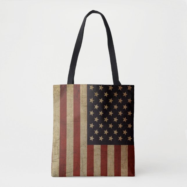 Tote Bag Drapeau américain vintage Grunge (Devant)