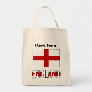 Tote Bag Drapeau anglais d'Angleterre noir personnalisation