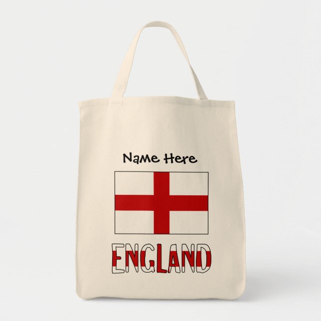 Tote Bag Drapeau anglais d'Angleterre noir personnalisation (Devant)