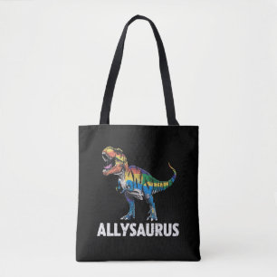 Tote Bag Drapeau arc-en-ciel de dinosaure LGBT Allysaurus a