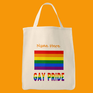 Tote Bag Drapeau arc-en-ciel de la fierté gay orange person