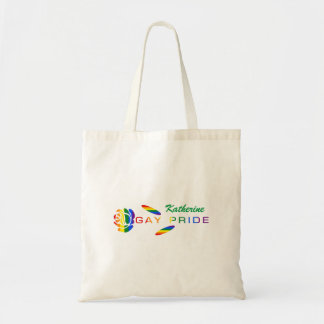 Tote Bag Drapeau Arc-en-ciel Rose Fierté Gay Nom Personnali