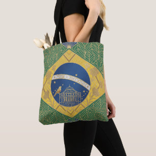Tote Bag Drapeau Art Déco du patrimoine   Nom personnalisé 
