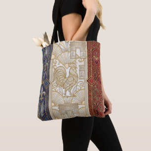 Tote Bag Drapeau Art Déco Patrimoine France Nom personnal