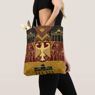 Tote Bag Drapeau Art Déco Patrimoine   Nom personnalisé All