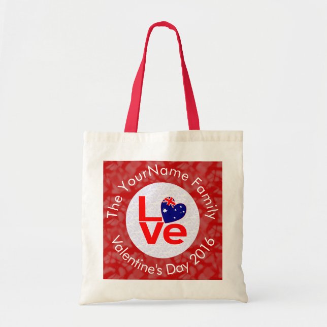 Tote Bag Drapeau Australien Lettres Rouges Drapeau LOVE Per (Devant)