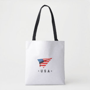 Tote Bag Drapeau avion en papier USA