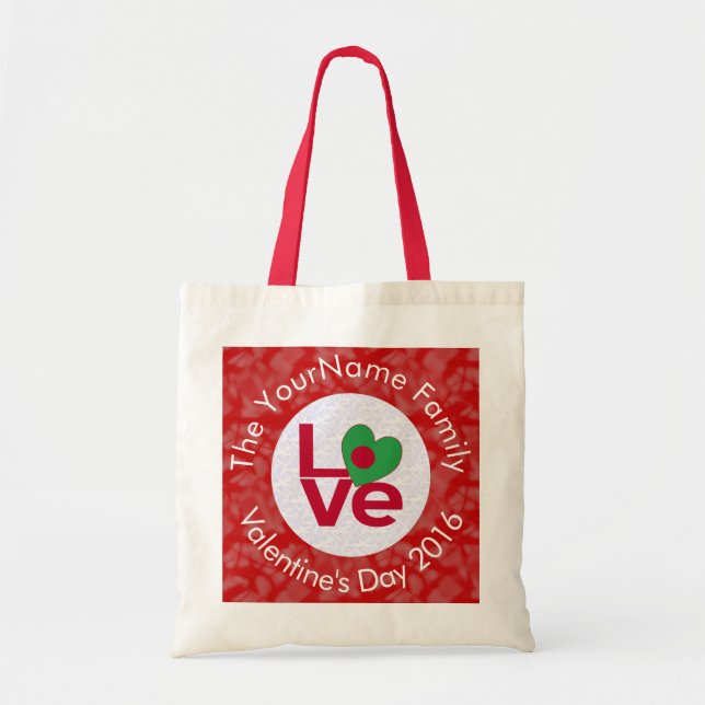 Tote Bag Drapeau bangladais Lettres rouges AMOUR Blanc sur  (Devant)