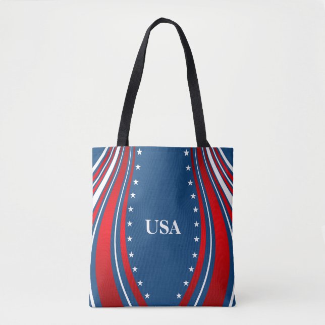 Tote Bag Drapeau bleu blanc rouge américain (Devant)