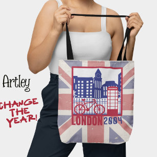 Tote Bag Drapeau Bleu Rouge Britannique Londres Année de sc