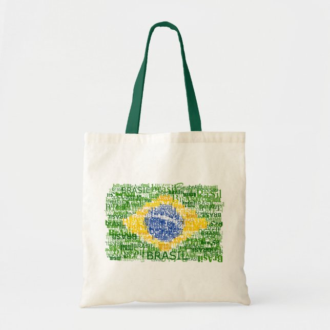 Tote Bag Drapeau brésilien - Brésil textuel (Devant)