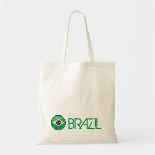 Tote Bag Drapeau brésilien rond brillant