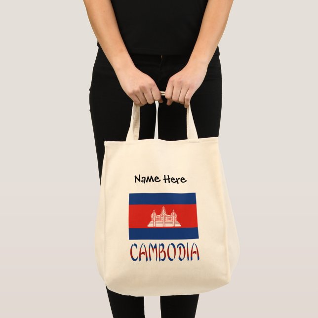 Tote Bag Drapeau cambodgien personnalisé (Devant (produit))