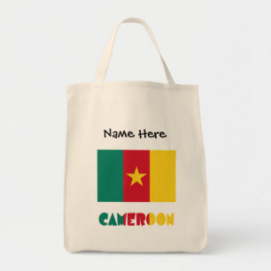 Tote Bag Drapeau camerounais Cameroun Personnalisation Noir