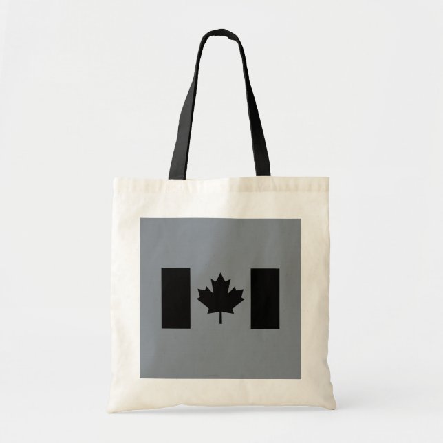 Tote Bag Drapeau canadien en noir (Devant)