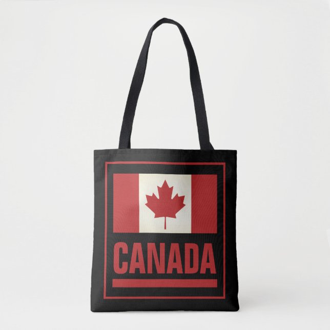 Tote Bag Drapeau canadien patriotique de la feuille d'érabl (Devant)