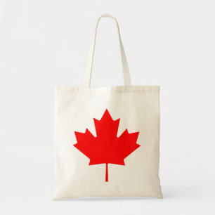 Tote Bag Drapeau canadien toile de feuille d'érable rouge F