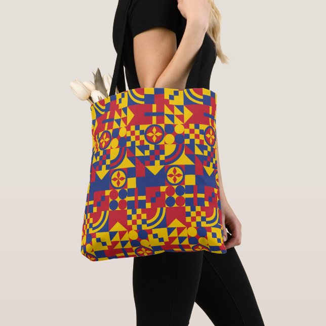 Tote Bag Drapeau Colombie Motif coloré (De près)