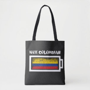 Tote Bag Drapeau colombien à 100 %