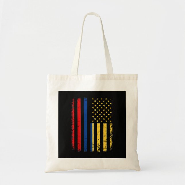 Tote Bag Drapeau Colombien Américain Racines Colombie A (Devant)