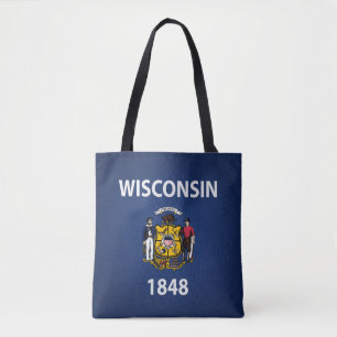 Tote Bag Drapeau cool De L'État Du Wisconsin