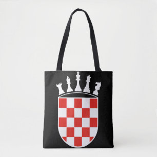 Tote Bag Drapeau croate couleurs Joueur d'échecs cadeaux po
