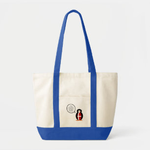 Tote Bag Drapeau danois pingouin parlant personnalisé Mme