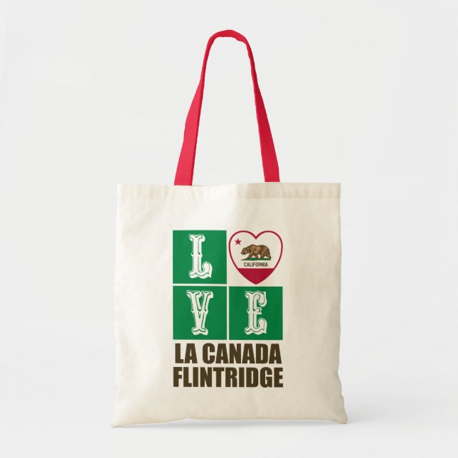 Tote Bag Drapeau de Californie Coeur La Canada Flintridge (Devant)