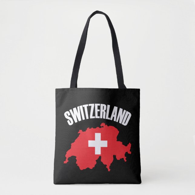 Tote Bag Drapeau de carte Suisse (Devant)