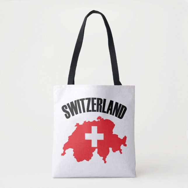 Tote Bag Drapeau de carte Suisse (Devant)