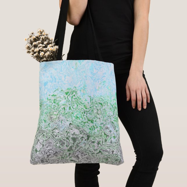 Tote Bag Drapeau de fierté Autoromantique Trippy Boho Groov (De près)