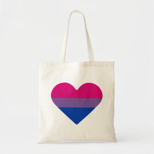 Tote Bag Drapeau de fierté bisexuel cœur