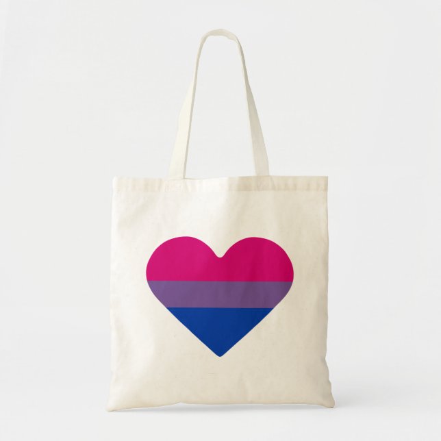 Tote Bag Drapeau de fierté bisexuel cœur (Devant)