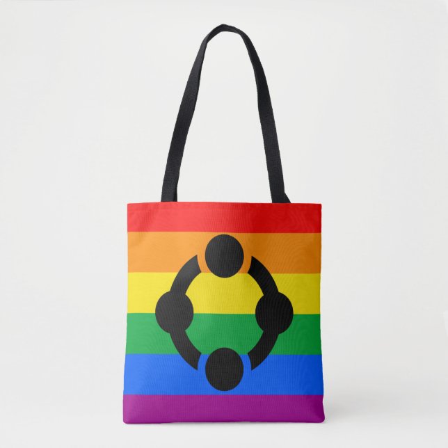 Tote Bag Drapeau de fierté de niche arc-en-ciel (Devant)