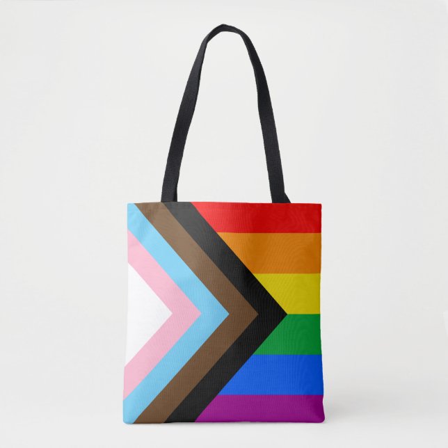 Tote Bag Drapeau de fierté de progrès LGBTQ+ (Devant)