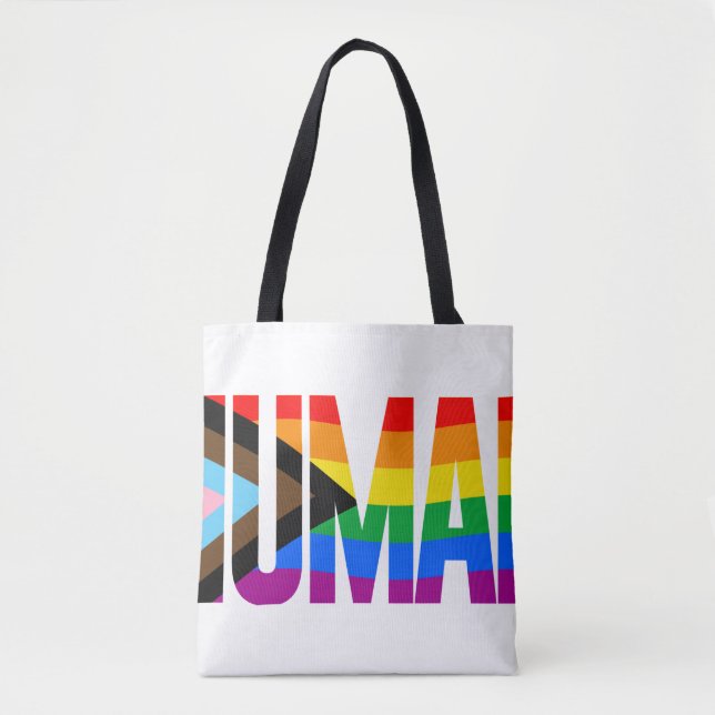 Tote Bag Drapeau de fierté d'inclusivité humaine (Devant)