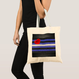 Tote Bag Drapeau de fierté en cuir SlipperyJoe's noir bleu 