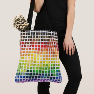 Tote Bag Drapeau de fierté gay arc-en-ciel coloré à carreau