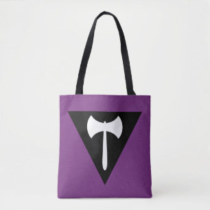 Tote Bag Drapeau de fierté lesbienne Hache violette