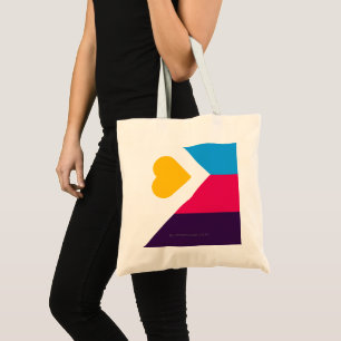 Tote Bag Drapeau de fierté polyamoureuse tricolore de Slipp