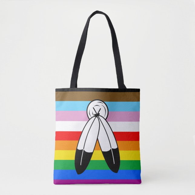 Tote Bag Drapeau de fierté Progress Pride LGBTQ+ Two-Spirit (Devant)
