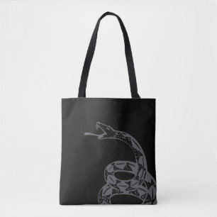 Tote Bag Drapeau de Gadsden Ne Marchez pas sur Moi Gris