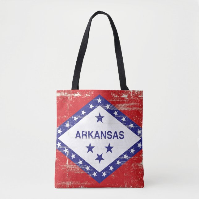 Tote Bag Drapeau de grunge de l'Arkansas (Devant)