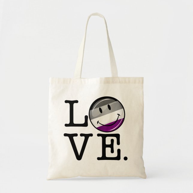 Tote Bag Drapeau de la Fierté d'Amour Asexuel (Devant)